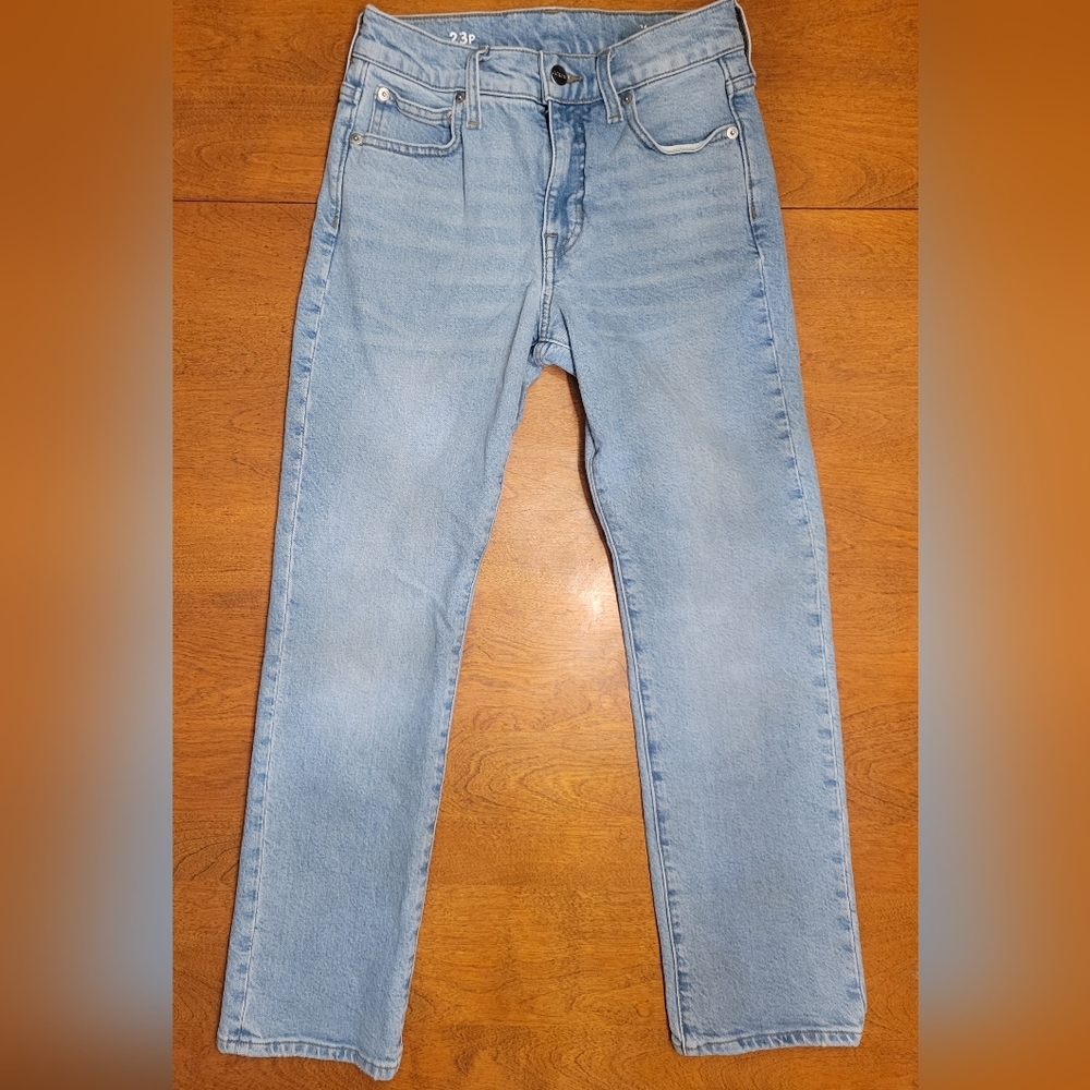 J. Crew Petite High Rise Straight Jeans 1996 Semi-Stretch | Light Blue | 23P